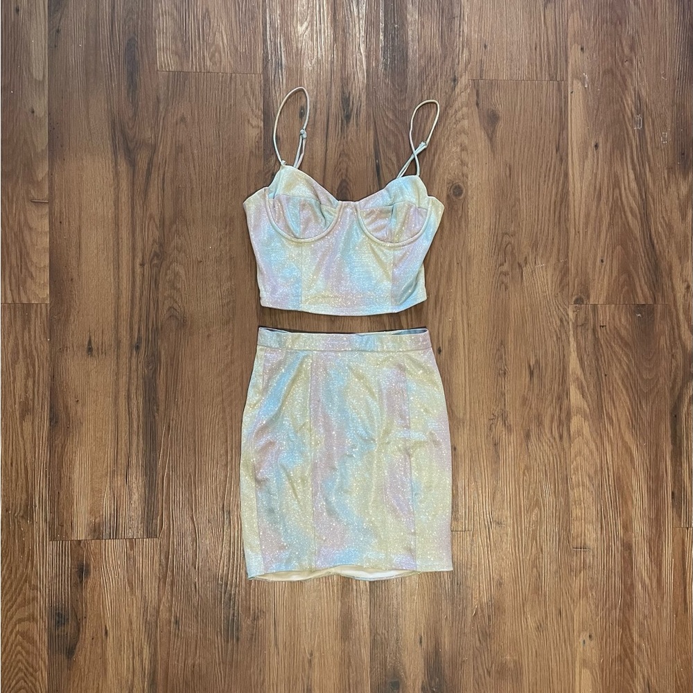 Blanc Multicolored Sparkly Festival Set US size small